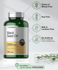 Black Seed Oil 2000mg | 120 Softgel Capsules | Cold Pressed Nigella Sativa Pills | Non-GMO, Gluten Free | by Horbaach