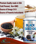 YUMMYVITE Cold Pressed Black Seed Oil - 120 Capsules, Premium Nigella Sativa Pure Black Cumin Seed Oil With Vitamin E, For Hair, Skin & Immune Health - Non-Gmo 120 Capsules