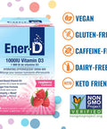 Ener-D Raspberry Multivitamin Drink Powder - Sugar Vitamin D3 - Immune & Energy Support - For Men & Women - Zinc, Vitamin B & C, Electrolytes - Vegan, Non-Gmo Real Fruit Juice - 24 Servings