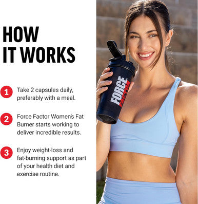 Force Factor Women s Fat Burner Metabolism Booster and Weight-Loss Supplement Support Green Tea Fat Burner Weight-Loss Pills to Help with Energy Diet and Exercise Vegan Non-GMO 60 Capsules