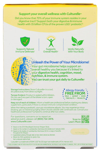 Culturelle Health Wellness Probiotic Vegetarian Capsules 30 ea