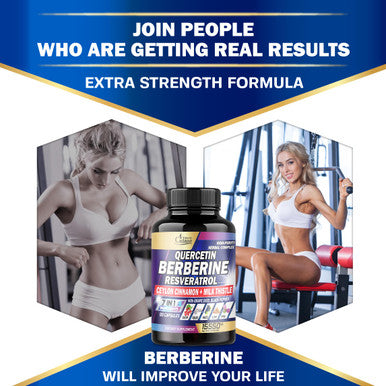 7In1 Pure Berberine Capsules 15550Mg - Concentrated With Quercetin, Resveratrol, Grape Seed & More - Supplement For Heart, Body