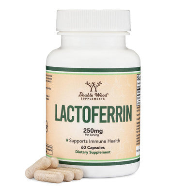 Double Wood Supplements Lactoferrin 250mg per Serving (60 Capsules) Patented Bioferrin Lactoferrin Superior Iron for Iron Deficiency and Immune Support