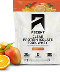 Ascent 100% Clear Whey Protein Powder, 20 Serv