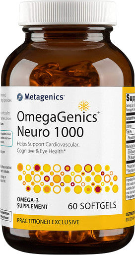 Metagenics - OmegaGenics Neuro 1000 750 mg DHA and 250 mg EPA Concentrated Purified Source of Omega-3 Fatty acids 60 Count