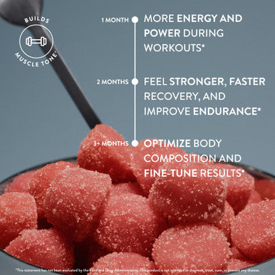 Arrae Tone Gummies Creatine Monohydrate 5g for Women Support Lean Muscle Strength & Recovery Hormone-Friendly Muscle Toning Supplement Mixed Berry Flavor 90 Count