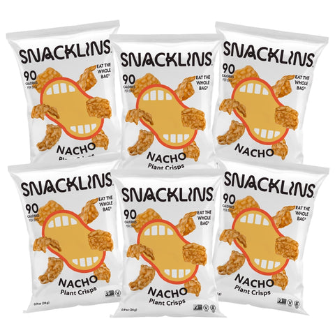 SNACKLINS Plant Based Crisps SEA SALT & VINEGAR - Gluten Free, Grain Free, 100% Kosher, Vegan Healthy Snacks, Crunchy Puffed Snack, Only 100 Calories Per Bag - .9oz (Case of 12)