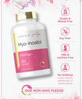 Carlyle Myo-Inositol 2600mg | 180 Capsules | Extra Strength Supplement | Non-GMO Gluten