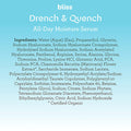 Bliss Drench Quench Hyaluronic Acid Serum 4 Hyaluronic Acids Amino Acids for All Day Moisture Clean CrueltyFree Paraben Free Vegan 1.0 oz
