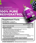 Nutrivein Resveratrol 1450Mg - Antioxidant Supplement 120 Capsules Supports Healthy Aging & Promotes Immune, Brain Boost & Joint Support - Made With Trans-Resveratrol, Green Tea Leaf, Acai Berry