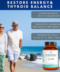 Thyroid Support Supplement With Iodine, Kelp, Ashwagandha, Selenium & Zinc - Supports Energy, Metabolism & Thyroid Health - L-Tyrosine, Schisandra & Bladderwrack - 60 Capsules