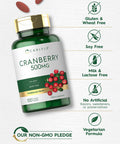 Carlyle Cranberry Pills | 500Mg | 100 Caplets | Vegetarian, Non-Gmo, Gluten Free Supplement