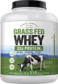 Carlyle Grass Fed Whey Protein Powder | 5lb (80 oz) | 33g of Protein Per Serving | Unflavored | Sugar and Hormone | Non-GMO and Gluten Supplement | by Herbage Farmstead