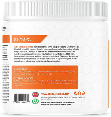 Ballistic Labs Creatine HCL 200 Grams - 250 Servings 750mg