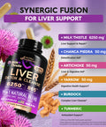 NUTRAHARMONY Liver Cleanse Detox & Repair | Renew & Support Supplement - 19 In 1 W/ Milk Thistle 6250 Mg | Dandelion | Artichoke Extract | Beet Root | Chanca Piedra - 80% Silymarin - Made In Usa, Vegan 60 Capsules