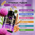 NUTRAHARMONY Liver Cleanse Detox & Repair | Renew & Support Supplement - 19 In 1 W/ Milk Thistle 6250 Mg | Dandelion | Artichoke Extract | Beet Root | Chanca Piedra - 80% Silymarin - Made In Usa, Vegan 60 Capsules