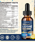 Gz Haoyuan Liposomal L-Lysine 1000Mg Liquid Drops 13-In-1 Lysine Monolaurin Supplements Olive Leaf Extract With Vitamin C B6 D3 B12 & Zinc For Collagen Lip Skin & Immune Support For Kids & Adults 2Oz