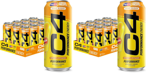 C4 Performance Energy Drink Cosmic Rainbow, Zero Sugar Carbonated Preworkout Energy, 200mg Caffeine with Beta Alanine, 16 Fl Oz (12 Pack), Packaging May Vary
