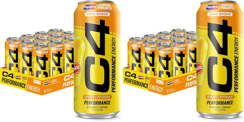 Cellucor C4 Performance Energy Drink | Strawberry Blast | Zero Sugar Carbonated Preworkout Energy | 200mg Caffeine with Beta Alanine | 16 Fl Oz (12 Pack)