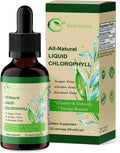 Liquid Chlorophyll Drops for Water 120 Serving, All-Natural Concentrate, Mint Flavored 60mg