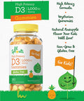 Carlyle Vitamin D3 Gummies for Kids | 1000 IU (25 mcg) | 180 Count | Vegetarian, Non-GMO, and Gluten Free High Potency Formula | Natural Pineapple Flavor | by Lil' Sprouts