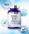 Carlyle DMG Supplement | B15 | 150 mg 180 Capsules | N-Dimethylglycine | Non-GMO and Gluten