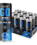 Jocko GO Energy Drink - Keto, Vitamin B12, Vitamin B6, Electrolytes, L Theanine, Magnesium- Energy Boost, Sugar Free Nootropic Monk Fruit Blend - 12 Pack (Pink Lemonade)