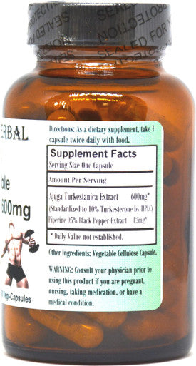 Barlowe's Herbal Elixirs Bio-Available Turkesterone 10% Extract - 600mg Vegi-Caps - Stearate Free!