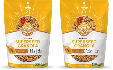 Manitoba Harvest Hemp Yeah Superseed Granola, Honey & Oats- 10oz - 11g Protein, 4g Fiber, 3.5g Omega 3 & 6 per 60g serving - With Hemp & Pumpkin Seeds - Vegan, Non-GMO Project Verified