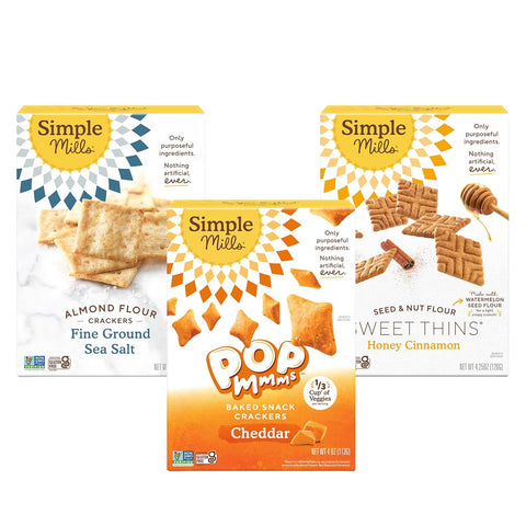 Simple Mills Almond Flour Crackers Family Size Fine Ground Sea Salt Gluten Vegan Healthy Snacks 7 Ounce (Pack of 1)