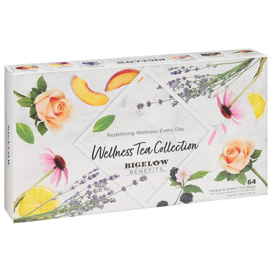 Bigelow Tea Benefits Wellness Tea Collection Variety Box Sampler 64 Tea Bags (Pack of 1
