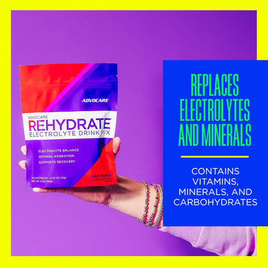 Advocare Rehydrate Electrolyte Drink Mix - Hydration & Recovery Drink With Sodium, Potassium & More - Fruit Punch, 14 Stick Packs