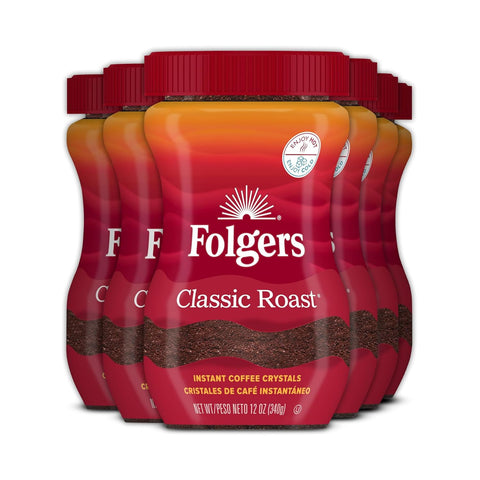 Folgers Instant Coffee Crystals, Classic Roast, 24 Ounces