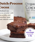 Nunaturals Organic Fair Trade Cocoa Powder Premium Dutch-Process For Drinking and Baking 1 lb