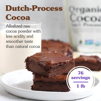 Nunaturals Organic Fair Trade Cocoa Powder Premium Dutch-Process For Drinking and Baking 1 lb