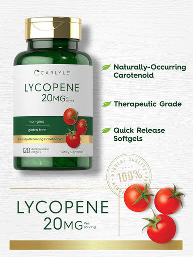 Carlyle Lycopene | 20mg | 120 Softgels | Non-GMO & Gluten Supplement