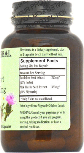 Barlowe's Herbal Elixirs Liver Support Formula - 60 650mg VegiCaps - Stearate Free, Glass Bottle!