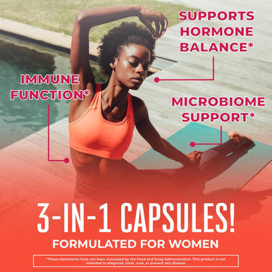 Maryruth Organics 3-in-1 Daily Health Probiotics for Women | Clinically Tested | Hormone Support & Gut Health Supplement for Women | Supplement for Women | 50 Billion CFU | Allergen | 30 ct