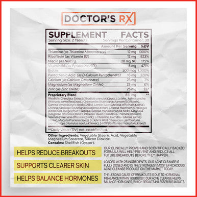 EPN Supplements Doctor'S Rx | #1 Rated Acne Treatment Supplement To Reduce Breakouts, Clearer Skin & Hormone Balance | Ultra Strength Formula + 25 Ingredients | 3Rd Party Tested & Usa Made - 60 Capsules