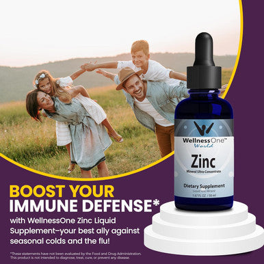Wellnessone Ionic Liquid Zinc Drops For Immunity Support - Highly Absorbable Zinc Liquid Supplements For Kids & Adults - Usa Tested, Vegan, Non-Gmo, Gluten-Free, 1.67 Fl Oz