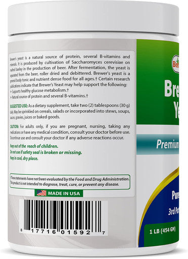 Best Naturals 2 Pack 100% Pure Brewers Yeast Powder - 16 oz - Supports for Increased Breast Milk Supply During Breastfeeding Lactation Digestive Health
