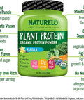 NATURELO Plant Protein Powder, Vanilla, 22g Protein - Non-GMO, Vegan, No Gluten, Dairy, or Soy - No Artificial Flavors, Synthetic Coloring, Preservatives, or Additives - 20 Servings