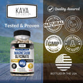 Kaya Naturals Magnesium Glycinate 183mg per Caps Chelated for Maximum Absorption NonGMO NO Gluten Dairy and Soy Supports Muscle and Heart Health 30 Count