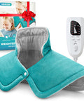 Heating Pad For Neck And Shoulders And Back, Valentines Day Gifts For Her Him, Birthday Gifts For Women Mom Mother, Weighted Neck And Shoulder Heating Pads, 6 Heat Settings 4 Auto-Off,17"X23" Blue