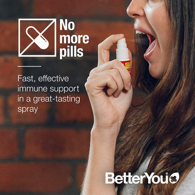 BetterYou Vitamin K2 and Vitamin D Spray Liquid Immune Support Supplement, 1000 IU Strength per Single Spray, 0.4 Fl Ounce (90 Sprays), Peppermint
