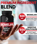 Dedicad 6In1 Bromelain 500Mg Supplement - 1000Mg Per Serving - 210 Capsules With Digestive Health Blend As Quercetin, Ginger