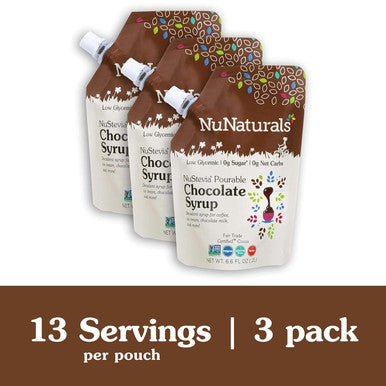 Nunaturals Bundle & Save. All Natural Chocolate Syrup 3 Pack 6.6 Ounce + Salted Caramel Syrup 3 Pack 6.6 Ounce together in one convenient Bundle