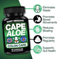 Saint Mingiano Cape Aloe Colon Cleanse, Detox & Flush - 90 Capsules. Gentle Constipation Relief And Bowel Movement Acting As Natural Herbal Laxative - Supports Bowel Movements For Digestive Health