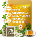 FreshDrinkUS, Premium 75 Mulberry Leaf Tea Bags, 100% Natural & Pure from Mulberry Leaves. Loose Leaf Herbal Tea. Made with Natural Material Tea Bags. No Sugar, No Caffeine, No Gluten, Vegan.