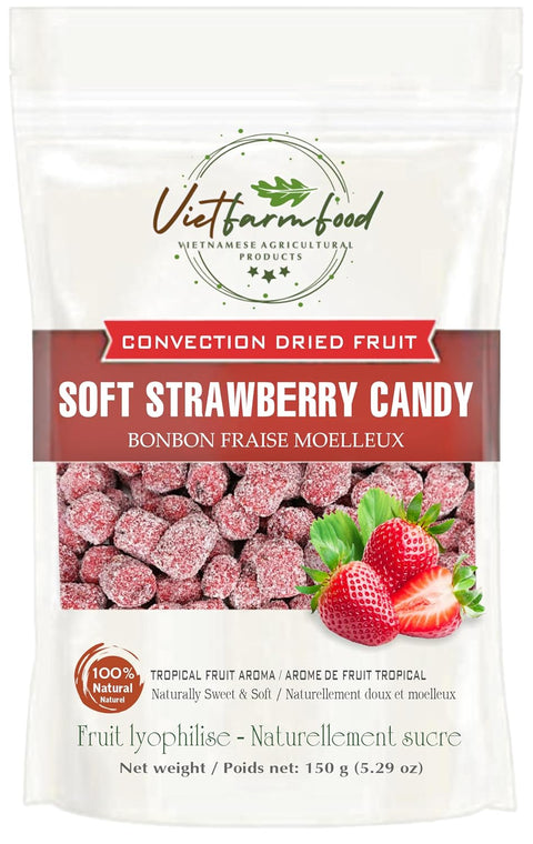 SOFT MULBERRY CANDY 5.29oz (150g) VIETFARMFOOD: Convection dried fruit with a little sugar, salt, natural sweetness, soft when chewed. Suitable for snack, healthy dessert for all ages